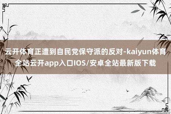 云开体育正遭到自民党保守派的反对-kaiyun体育全站云开a