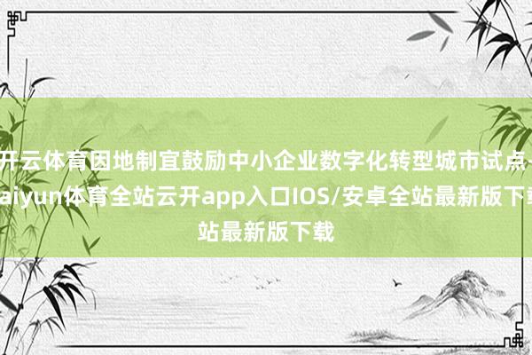 开云体育因地制宜鼓励中小企业数字化转型城市试点-kaiyun体育全站云开app入口IOS/安卓全站最新版下载
