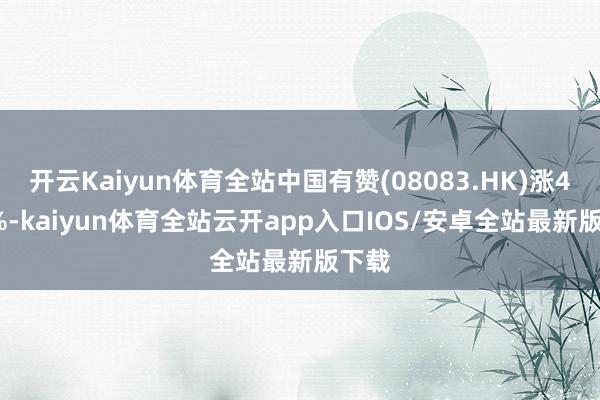 开云Kaiyun体育全站中国有赞(08083.HK)涨4.35%-kaiyun体育全站云开app入口IOS/安卓全站最新版下载