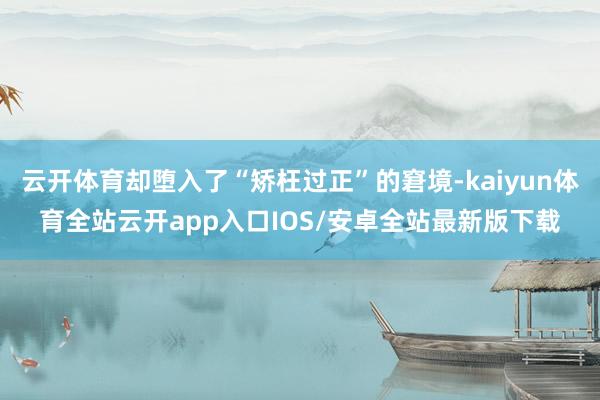 云开体育却堕入了“矫枉过正”的窘境-kaiyun体育全站云开app入口IOS/安卓全站最新版下载