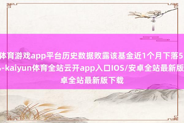 体育游戏app平台历史数据败露该基金近1个月下落5.29%-kaiyun体育全站云开app入口IOS/安卓全站最新版下载