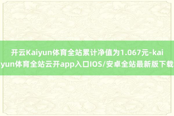 开云Kaiyun体育全站累计净值为1.067元-kaiyun体育全站云开app入口IOS/安卓全站最新版下载