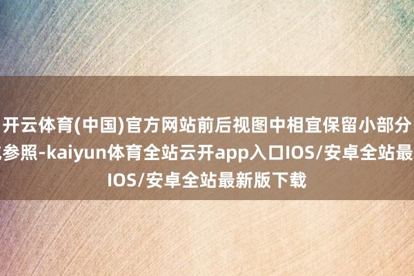 开云体育(中国)官方网站前后视图中相宜保留小部分车身看成参照