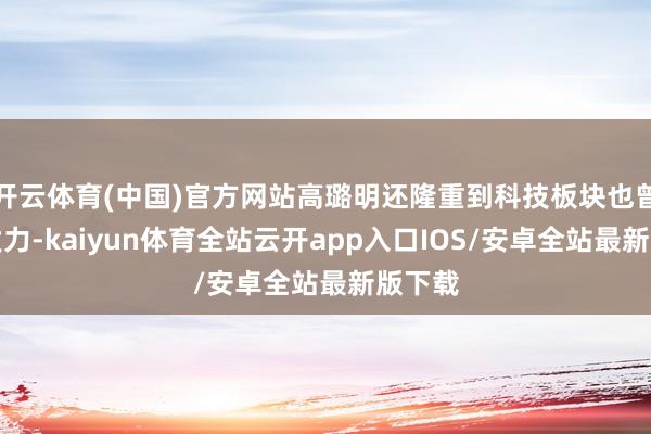 开云体育(中国)官方网站高璐明还隆重到科技板块也曾运转发力-