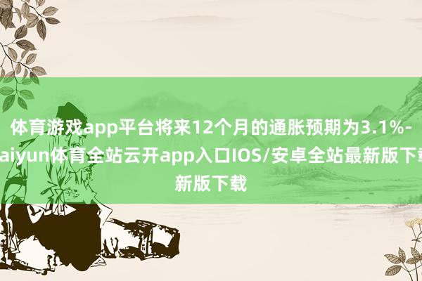 体育游戏app平台将来12个月的通胀预期为3.1%-kaiy