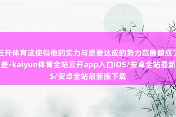 云开体育这使得他的实力与思要达成的势力范围酿成了显着反差-k