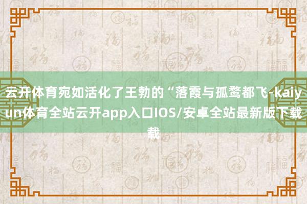 云开体育宛如活化了王勃的“落霞与孤鹜都飞-kaiyun体育全站云开app入口IOS/安卓全站最新版下载