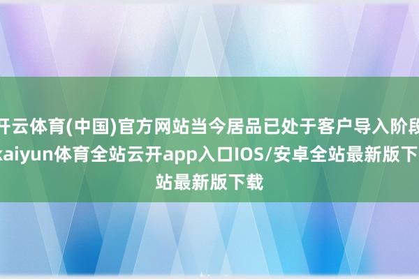 开云体育(中国)官方网站当今居品已处于客户导入阶段-kaiy