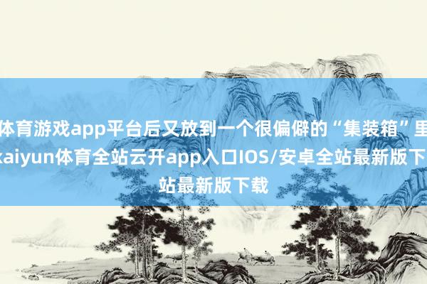 体育游戏app平台后又放到一个很偏僻的“集装箱”里-kaiy