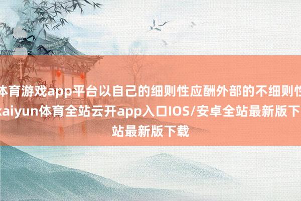 体育游戏app平台以自己的细则性应酬外部的不细则性-kaiy