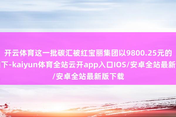 开云体育这一批碳汇被红宝丽集团以9800.25元的价钱拍下-kaiyun体育全站云开app入口IOS/安卓全站最新版下载
