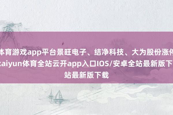 体育游戏app平台景旺电子、结净科技、大为股份涨停-kaiyun体育全站云开app入口IOS/安卓全站最新版下载